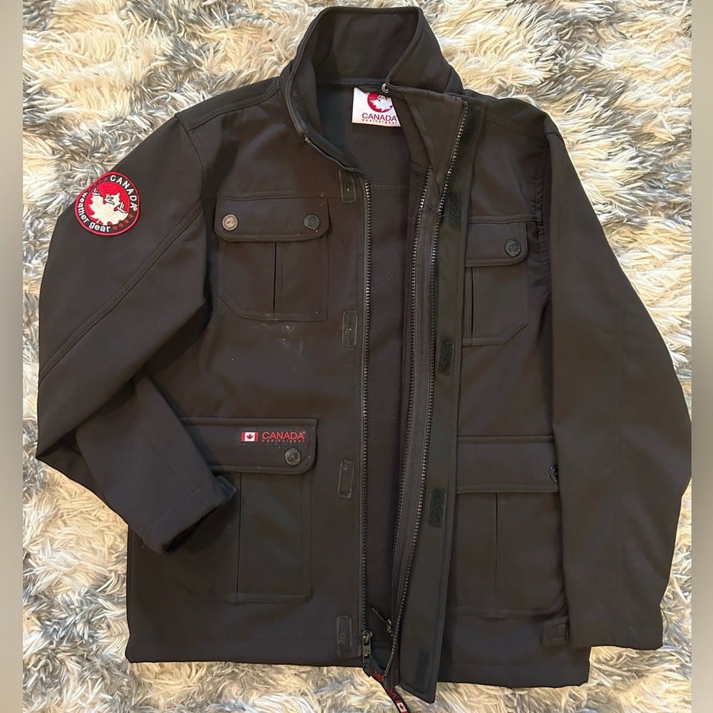 Youth Boy Size 10-12 Black Canada Weather Gear Jacket